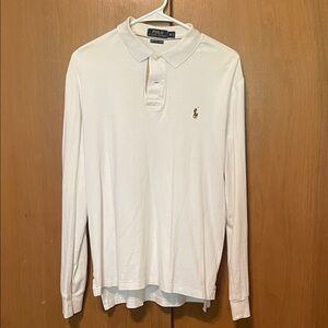 Polo by Ralph Lauren Men's Cream Long Sleeve Polo